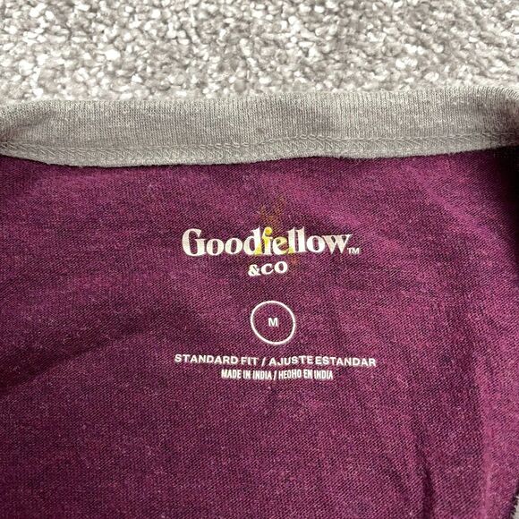 Goodfellow & Co Ringer T-Shirt Mens Medium Purple Standard Crew Neck Casual Tee - Picture 3 of 9